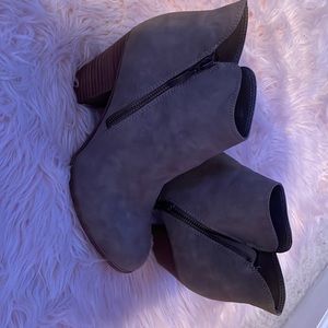 Grey booties with heals. Size 8.5